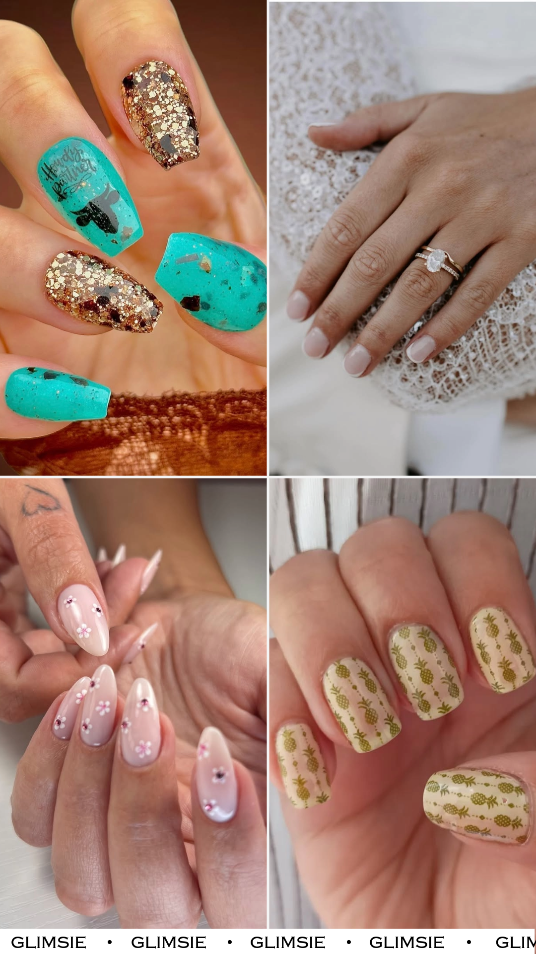 Rustic Romance Bridal Nail Trend