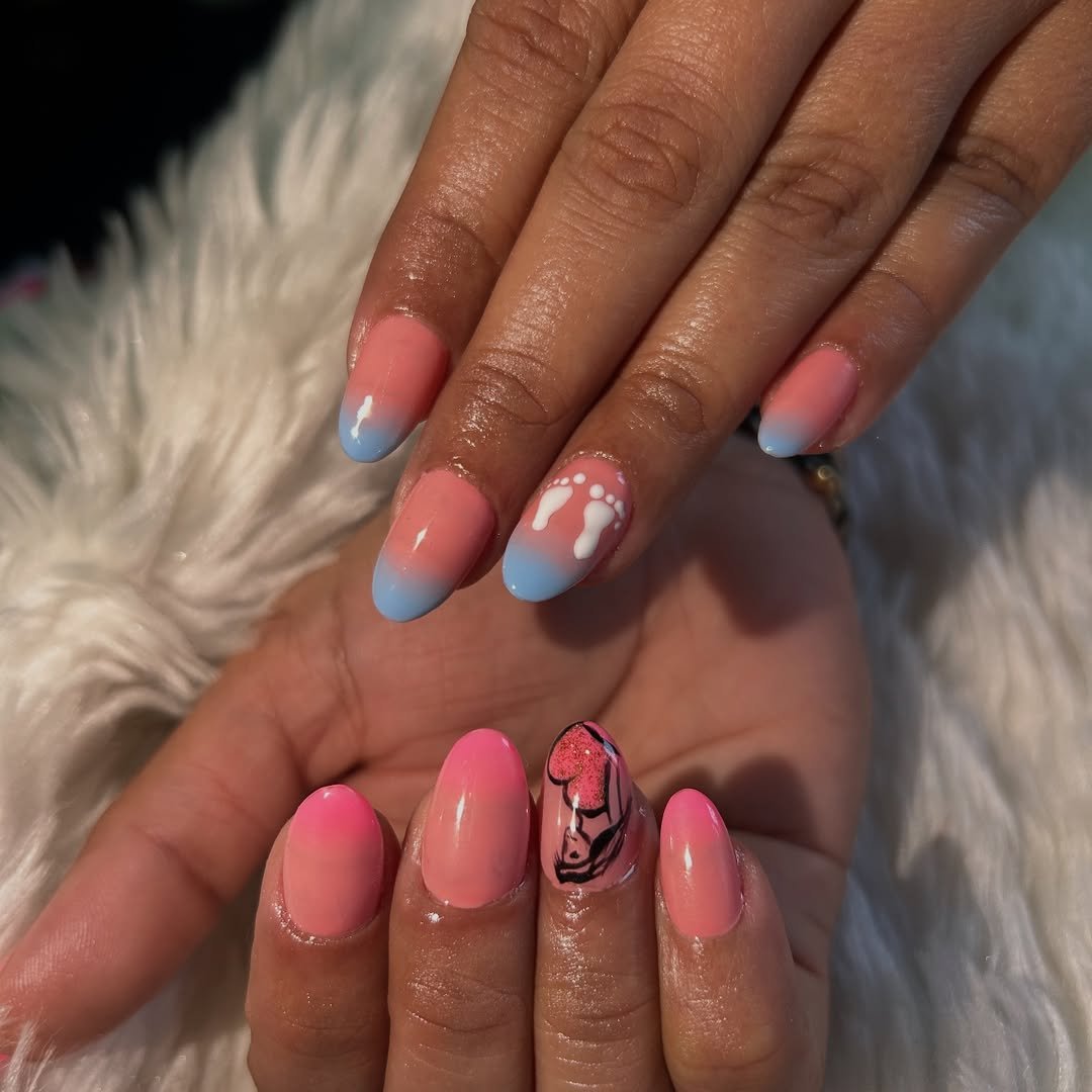 Colorful nails with artistic designs