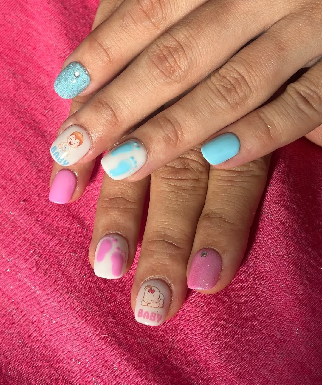 Colorful nail art with playful designs