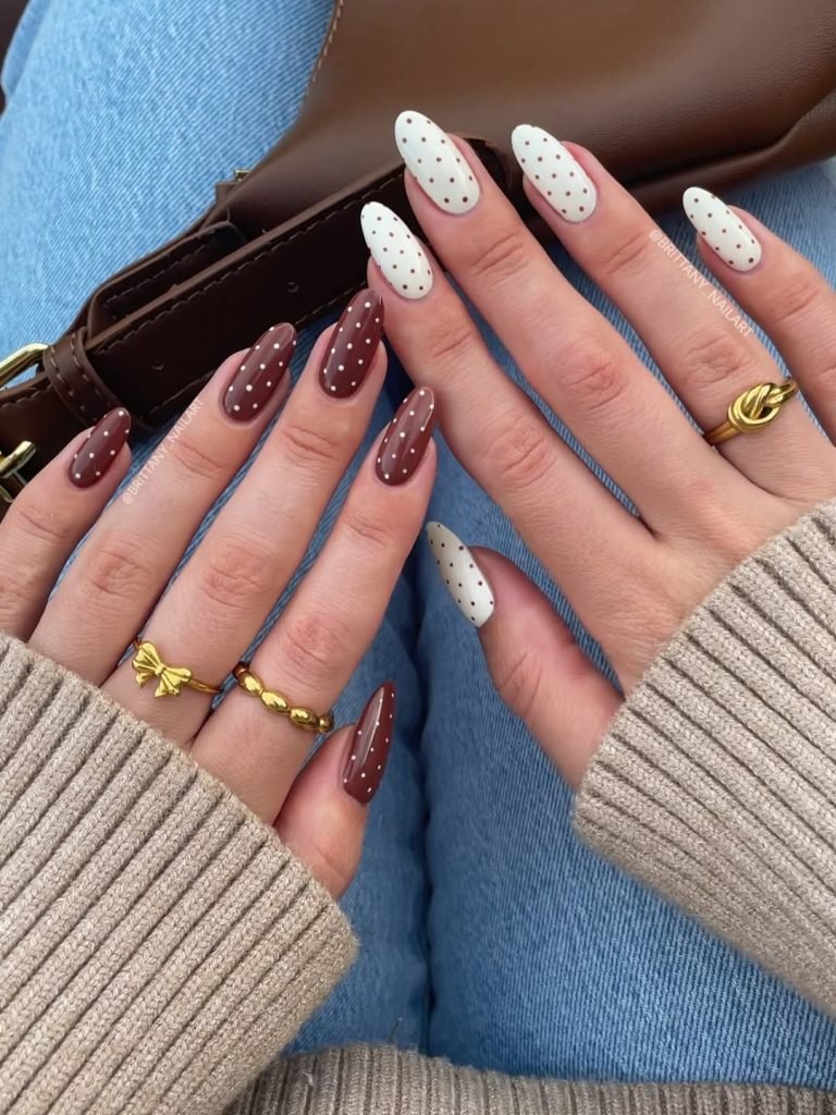 Stylish nails with polka dots
