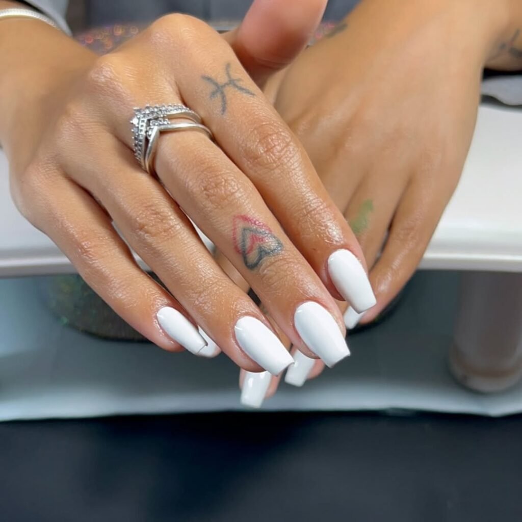 Matte White Nails